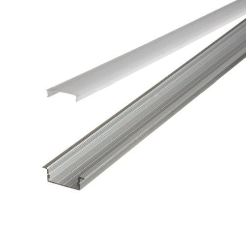 Фото LED профиль врезной ЛПО анодированный (24х10мм) 2м с рассеивателем в комплекте 1017978,