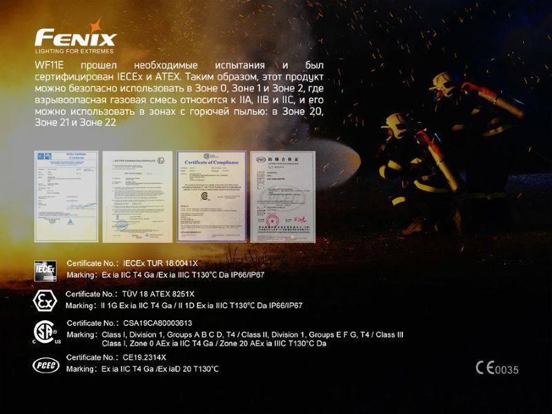 Фото Ліхтар ручний вибухобезпечний Fenix WF11E WF11E,