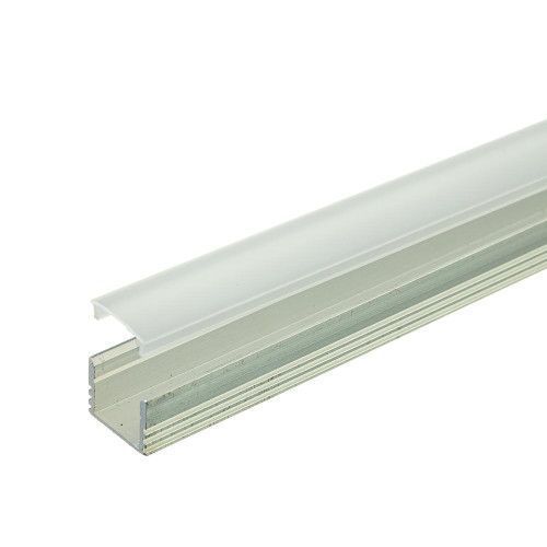 Фото LED профіль глибокий накладний ЛП-12 не анодований (16х12мм) 2м з розсіювачем у комплекті 1016259,