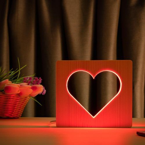 Фото Светильник ночник ArtEco Light с дерева LED "Сердце" с пультом и регулировкой цвета, RGB 1021454,