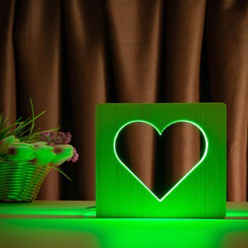 Фото Светильник ночник ArtEco Light с дерева LED "Сердце" с пультом и регулировкой цвета, RGB 1021454,