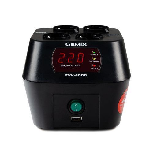 Фото Стабілізатор напруги Gemix ZVK-1000 ZVK1000.700W,