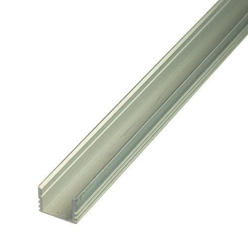 Фото LED профіль глибокий накладний ЛП-12 не анодований (16х12мм) 2м з розсіювачем у комплекті 1016259,