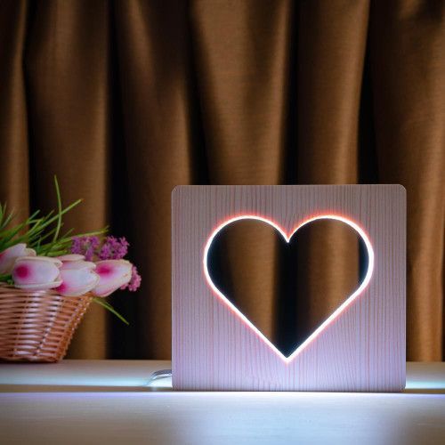 Фото Светильник ночник ArtEco Light с дерева LED "Сердце" с пультом и регулировкой цвета, RGB 1021454,