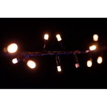 Фото Гірлянда вулична LUMION нитка &laquo;String light&raquo; All flicker 100LED 230V IP44 чорний / біле холодне 10м 20507-DЕ,