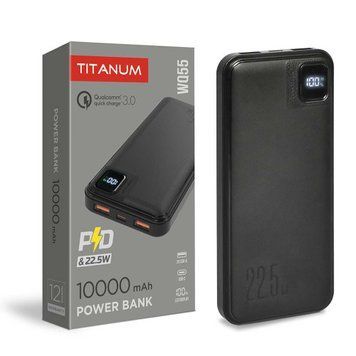 Фото Повербанк 10000mAh TITANUM WQ55 22.5W Black 28288,