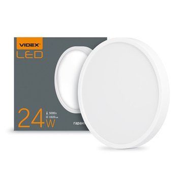 Фото LED Світильник круглий накладний VIDEX 24W 5000K 24884,