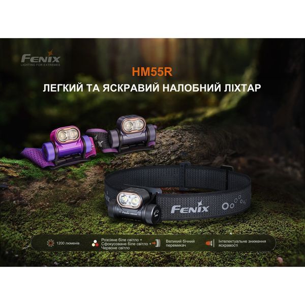 Фото Фонарь налобный Fenix HM55R, фиолетовый HM55Rprl,