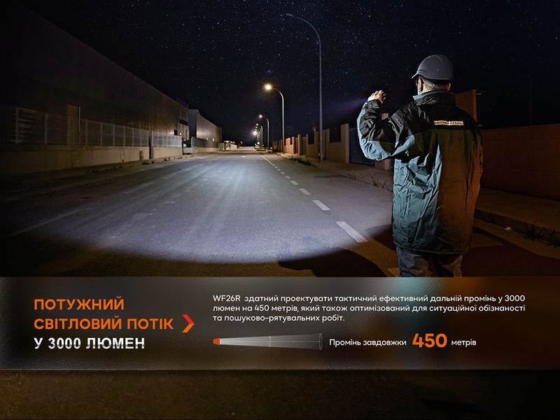 Фото Ліхтар професіональний Fenix WF26R з магнітною зарядкою WF26R,