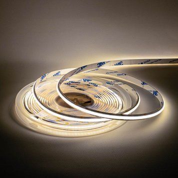 Фото Світлодіодна стрічка COB 12В нейтральна біла 256LED/м IP20 Professional 1022431,