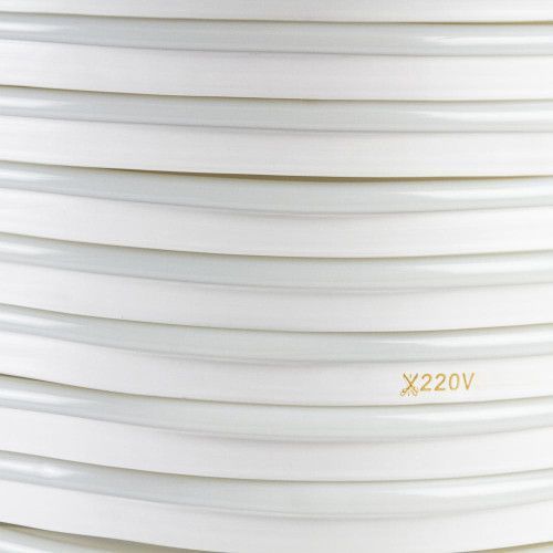 Фото Неоновая лента светодиодная белая теплая AVT 220V smd2835 120LED/м 10Вт/м IP65 1017880,