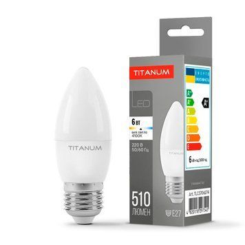 Фото LED лампа TITANUM C37 6W E27 4100K 24998,