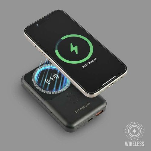 Фото Повербанк з бездротовою зарядкою 10000mAh TITANUM MA02 22.5W Black 28286,