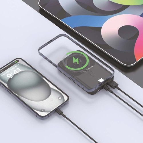 Фото Повербанк з бездротовою зарядкою 10000mAh TITANUM MA02 22.5W Black 28286,