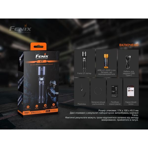 Фото Фонарь ручной Fenix C7 оранжевый | Лимитированная серия C7orange,