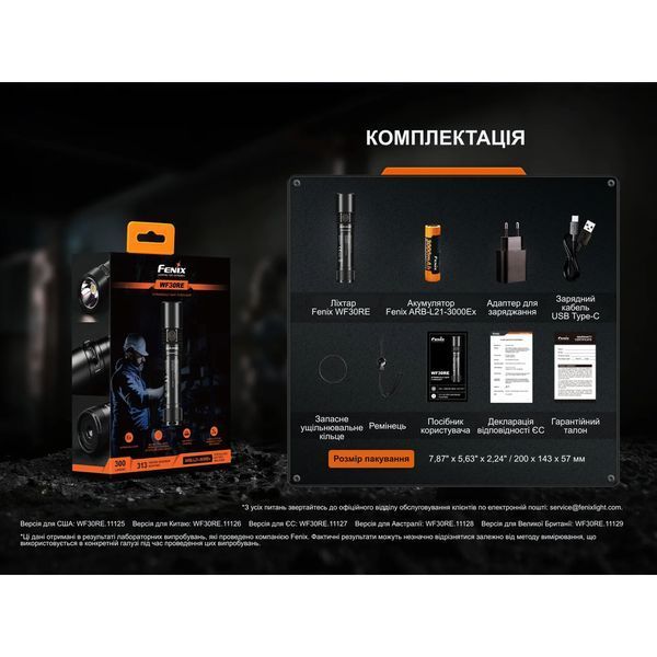 Фото Фонарь ручной взрывобезопасный Fenix WF30RE Spark Spark,