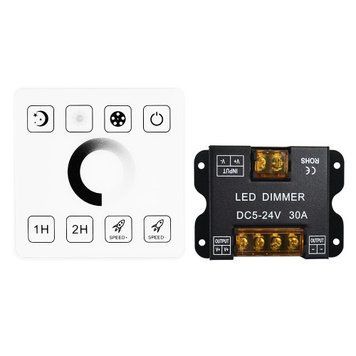 Фото LED димер RF одноканальний 30A DC5-24V Радіо - Сенсорна панель 8 кнопок 1022758,