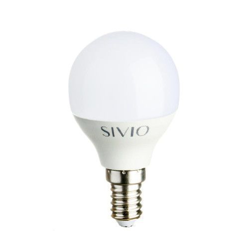 Фото LED лампа Е14 G45 8W нейтральная белая 4100К SIVIO 1018552,