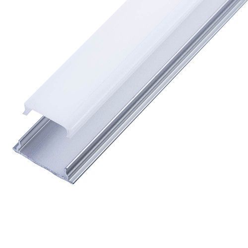 Фото LED профиль накладной гибкий ЛПФ-4 анодированный (17х4мм) 2м с матовым рассеивателем в комплекте 1022794,