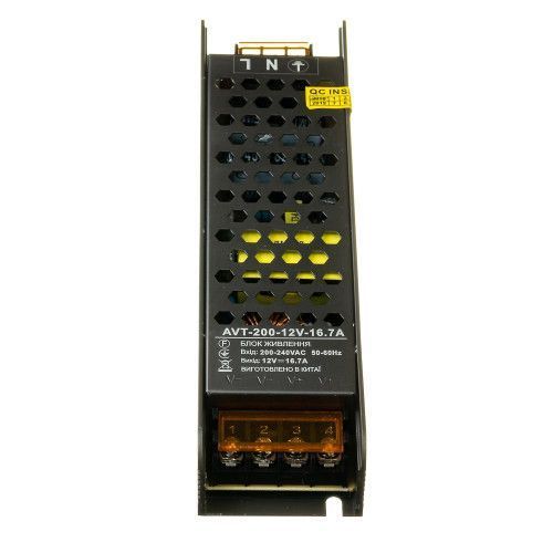 Фото Led блок живлення 12V 16,7А 200Вт IP20 AVT 1019868,