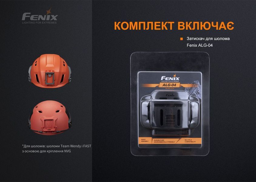Фото Крепление на шлем для налобных фонарей Fenix ALG-04 ALG-04,