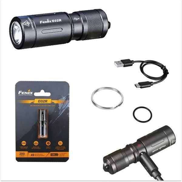 Фото Фонарь ручной Fenix E02R черный E02Rblk,
