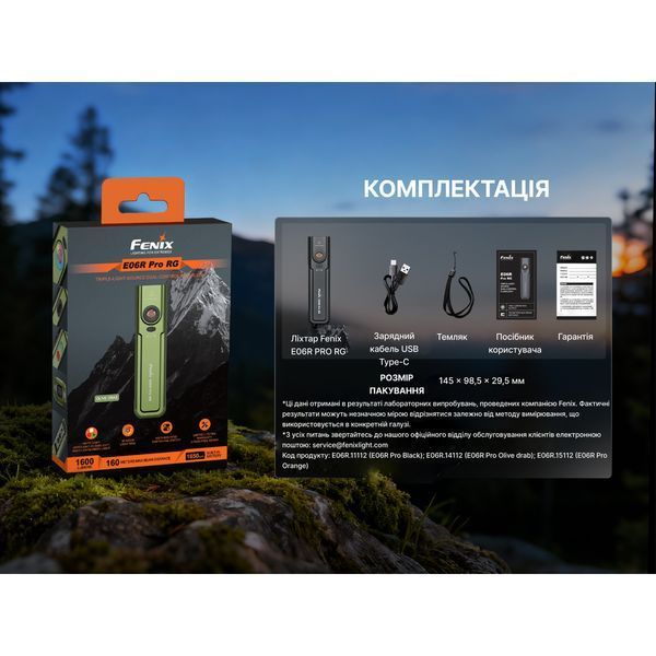 Фото Фонарь Fenix E06R PRO RG, зеленый E06RPRORGG,