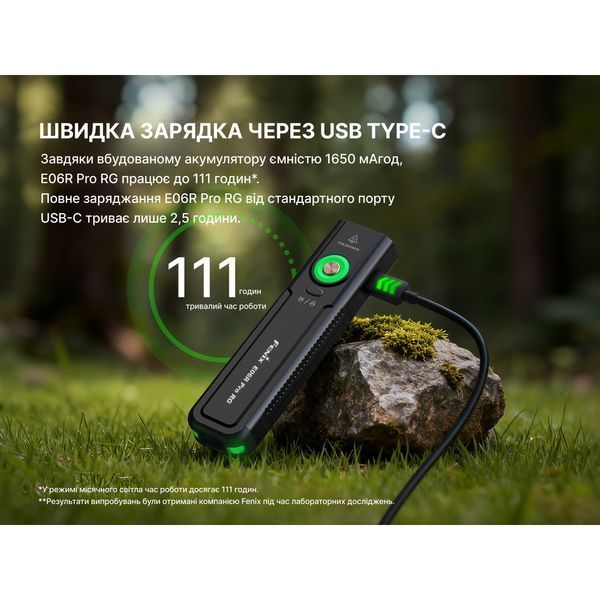 Фото Фонарь Fenix E06R PRO RG, зеленый E06RPRORGG,