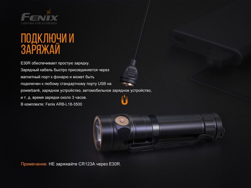 Фото Фонарь ручной Fenix E30R Cree XP-L HI LED E30R,