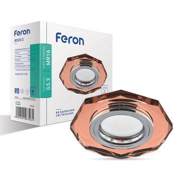 Фото Вбудований світильник Feron 8020-2 коричневий золото 20106,