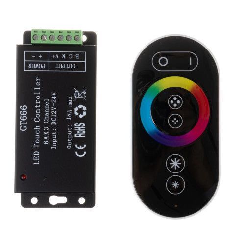 Фото LED контроллер светодиодный черный RGB 18А-216Вт, (6 кнопок) 1009677,