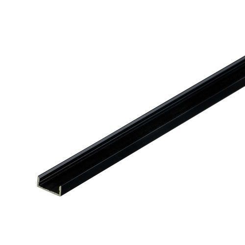 Фото LED профіль накладний ЛП не анодований (15х6мм) 2м з чорним розсіювачем у комплекті 1022438,
