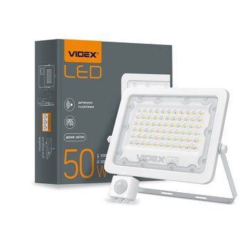 Фото LED прожектор VIDEX F2e 50W 5000K с датчиком движения и освещенности 26266,