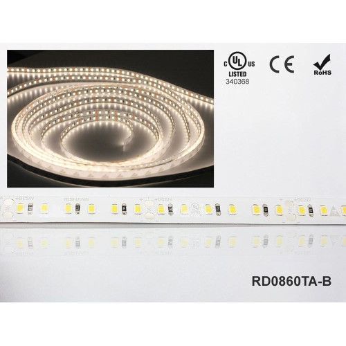 Фото LED стрічка RISHANG 60-2835-12V-IP20 4.8W 535Lm 6000K 5м (RD0860TA-B-PW) 667,