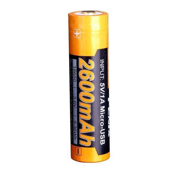 Фото Акумулятор 18650 Fenix (2600 mAh) micro usb зарядка ARB-L18-2600U,