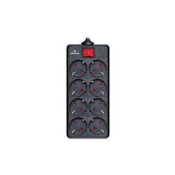 Фото Мережевий фільтр живлення REAL-EL REAL-EL RS-8 PROTECT, 1.8m, black (EL122300021) U0276674,