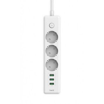 Фото Сетевой фильтр - удлинитель HAVIT HV-SP8813 3USB разъема, 32 мм 25020,