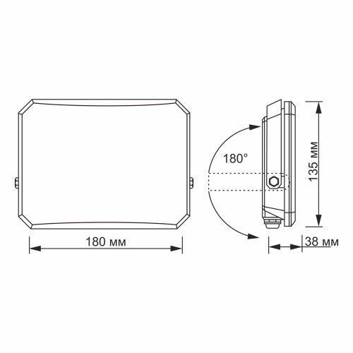 Фото LED прожектор VIDEX F3 50W 5000K 220V Black (VLE-F3-0505) 27715,
