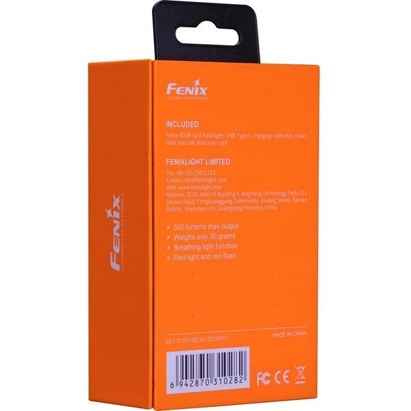 Фото Фонарь наключительный Fenix E03R V2.0, красный E03RV20RED,