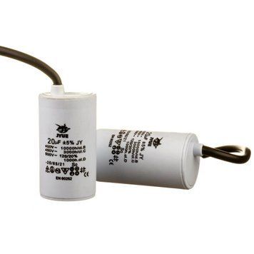 Фото Конденсатор CBB-60 35 мкФ mF 450 VAC (&plusmn;5%) JYUL (45х93 mm) кабель 1017795,