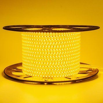 Фото Світлодіодна стрічка 220V герметична жовта AVT smd2835 120LED/м 4Вт/м IP65 1017822,