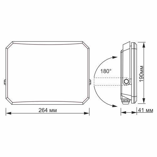 Фото LED прожектор VIDEX F3 100W 5000K 220V Black (VLE-F3-1005B) 27716,