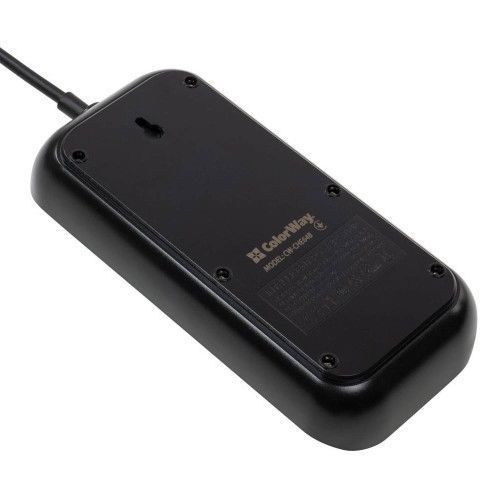 Фото Мережевий фільтр живлення ColorWay CW-CHE64B, 6 розеток/4USB Black (CW-CHE64B) U0382707,