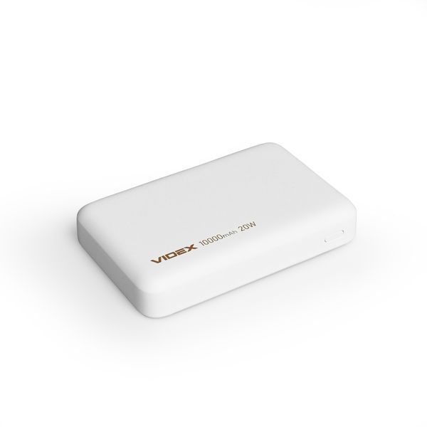 Фото Повербанк з бездротовою зарядкою 10000mAh VIDEX VPB-331 PD20W White 28294,
