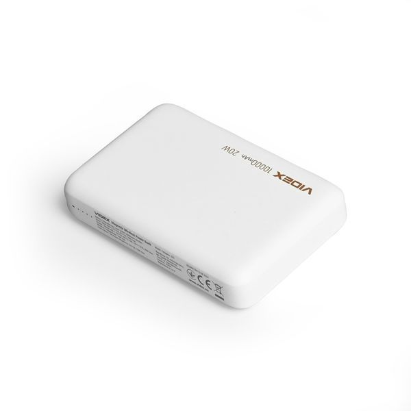 Фото Повербанк з бездротовою зарядкою 10000mAh VIDEX VPB-331 PD20W White 28294,