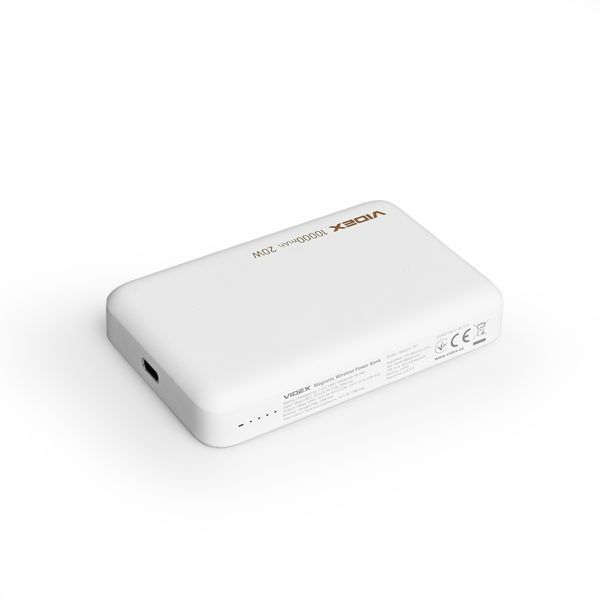 Фото Повербанк з бездротовою зарядкою 10000mAh VIDEX VPB-331 PD20W White 28294,