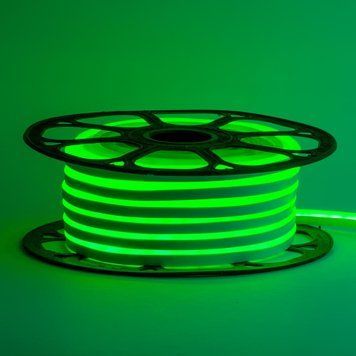 Фото Неонова стрічка світлодіодна зелена 24V силікон 6х12 AVT - smd2835 120LED/м 9Вт/м IP65 1022843,