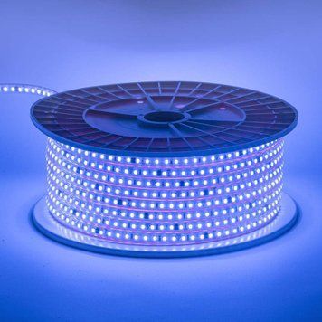 Фото Світлодіодна стрічка синя 220V герметична AVT smd2835 120LED/м 9Вт/м IP65 11х5.5mm 1022490,
