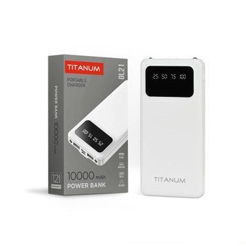 Фото Повербанк 10000mAh TITANUM OL21 White, Micro USB, Type-C, 2USB 27479,