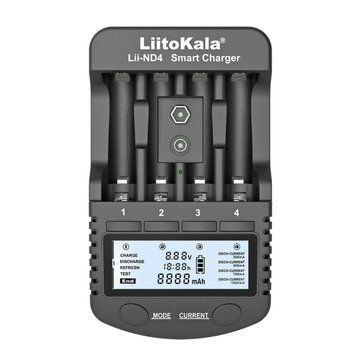 Фото Зарядное устройство LiitoKala Lii-ND4 EU для пальчиковых, минипальчиковых и Крона аккумуляторов + автомобильный кабель Lii-ND4 EU+Carcable,